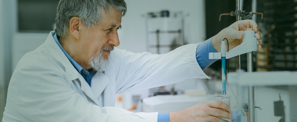 Biologists working at the lab