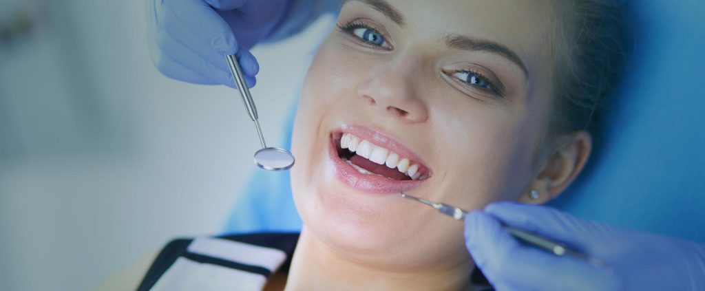 Woman smiling after done crown